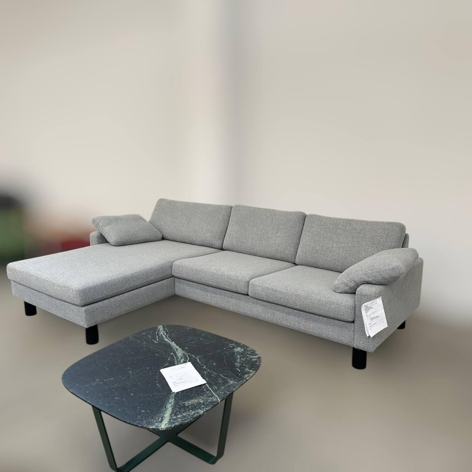 COR - Ecksofa Conseta Stoff 8181 Silbergrau Zylinderfüße Schwarz Lackiert Mit Filzgleitern - 5