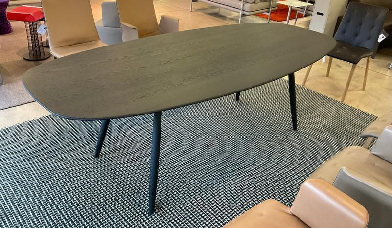 Esstisch Moualla Table Tischplatte Gestell Massivholz Eiche Geflammt Geölt