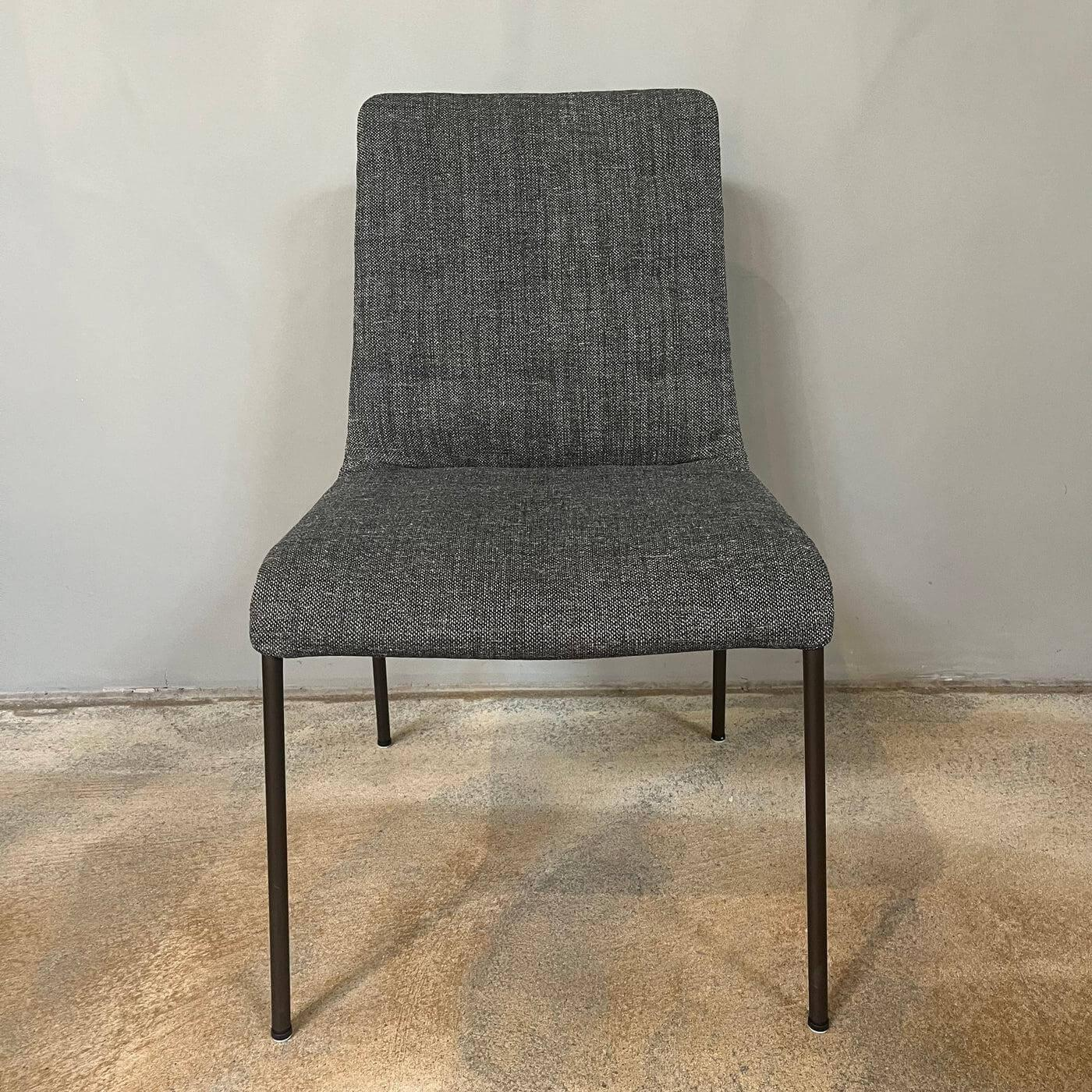 Walter Knoll - 4er Set Stuhl Liz 1311 Stoff Togba Lava Grau Gestell Bronze Schwarz Matt Pulverbeschichtet Mit Kunststoffgleitern - 4