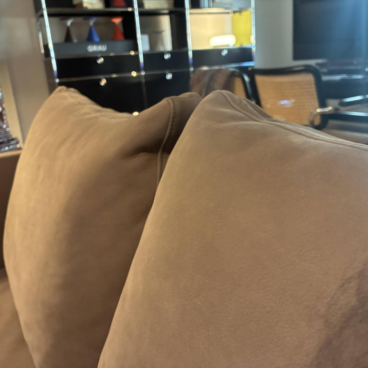 COR - Sofagarnitur Pilotis Sofa Und Sessel Leder 683 Taupe Braun Füße Schwarzchrom - 8