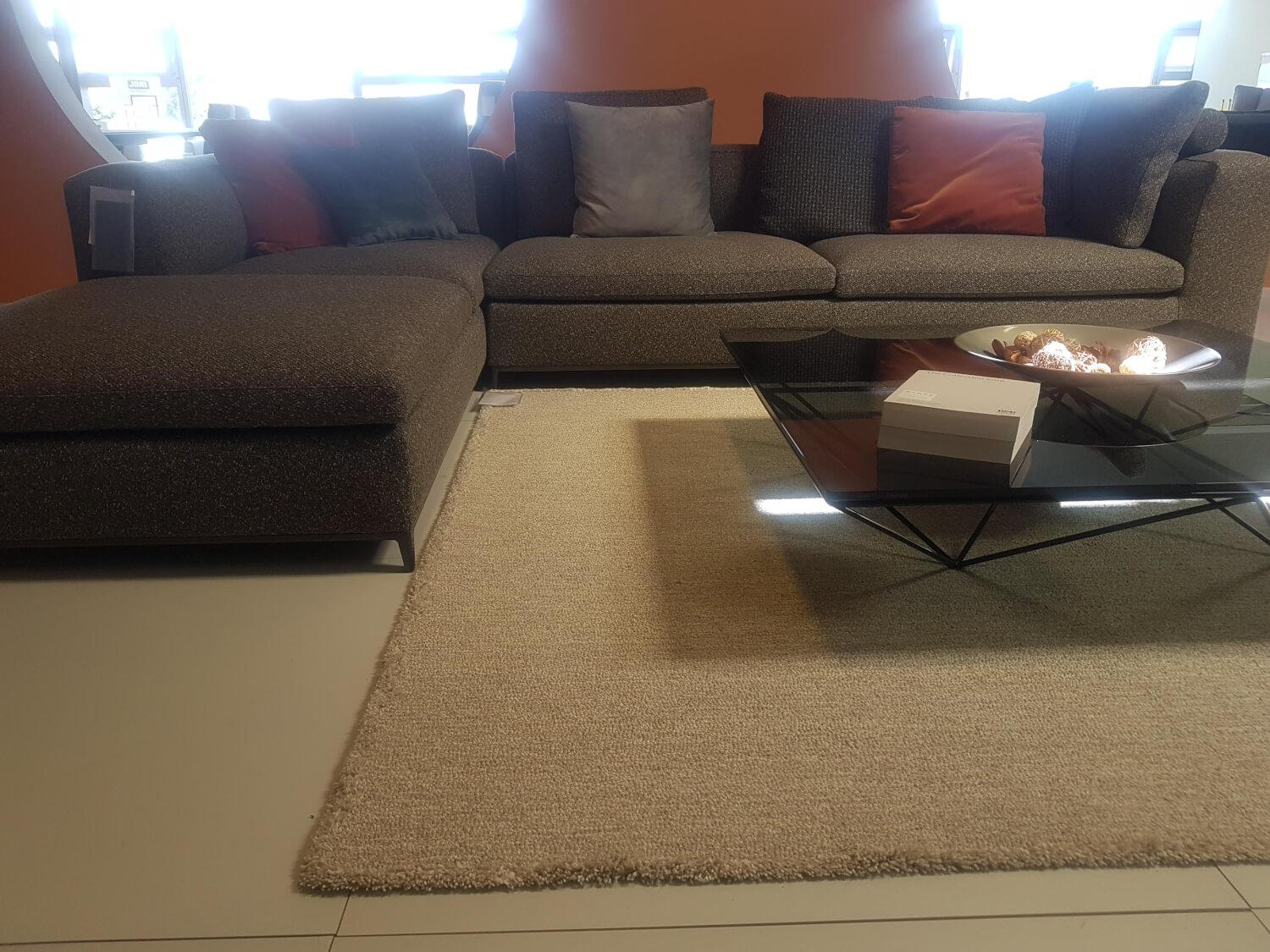 B&B Italia - Ecksofa Michel Club Stoff Laveno Schiefer Grau Gestell Metall Schwarz Lackiert - 2