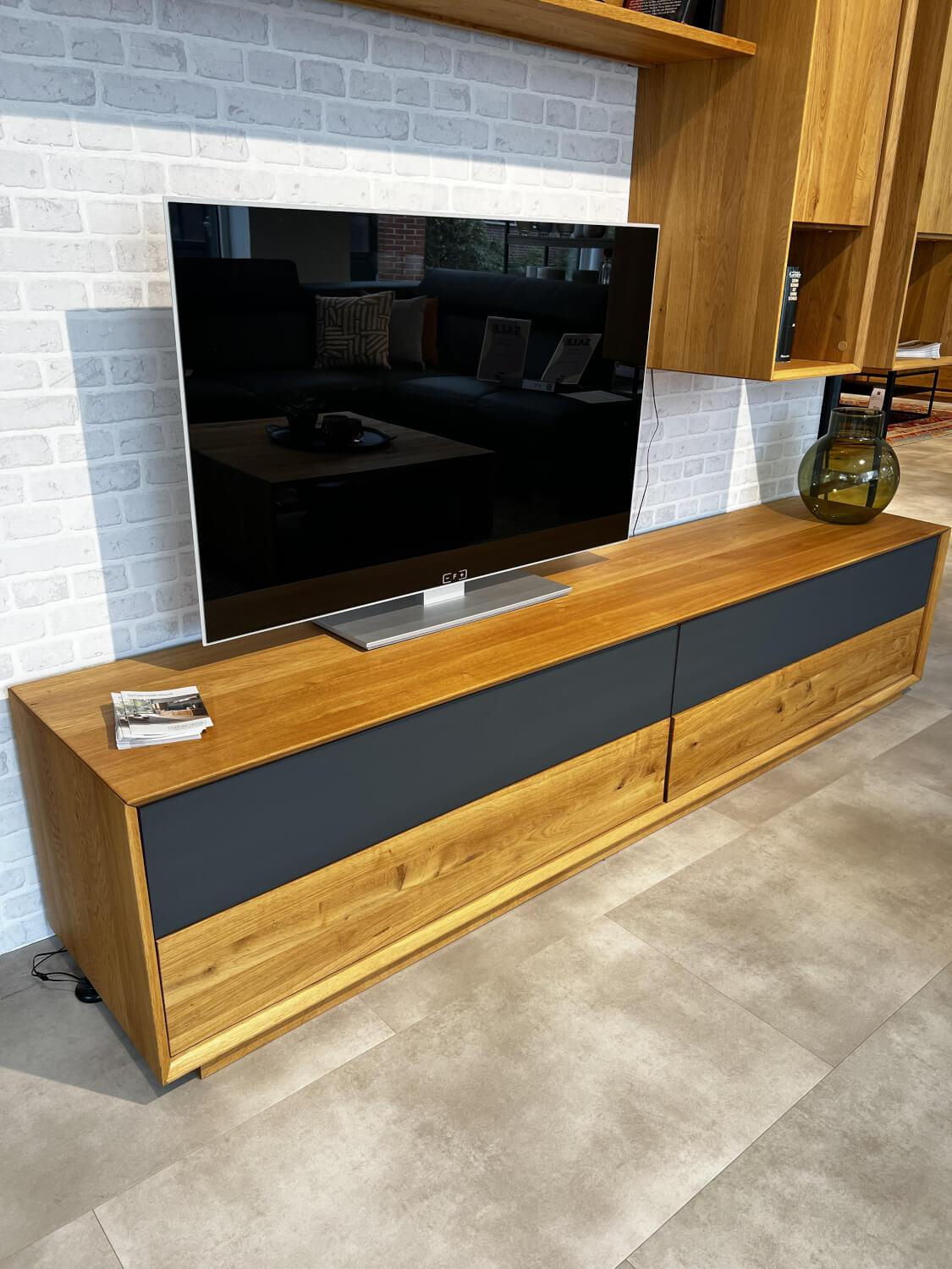 Natura - Wandmeubel Missoula Eik Geolied Glas Antraciet Inclusief LED verlichting En transformator - 3