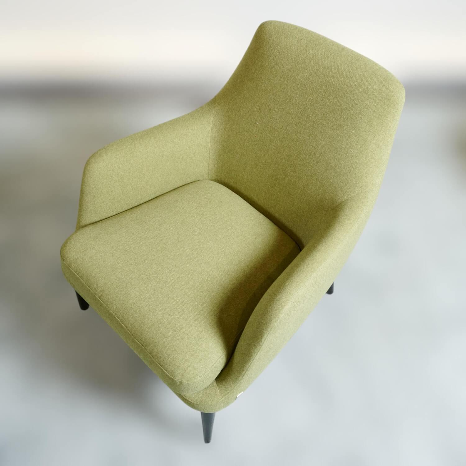 Bielefelder Werkstätten - Sessel Grace Stoff Lewis BW1739 434 Grün Gestell Esche Schwarz - 9