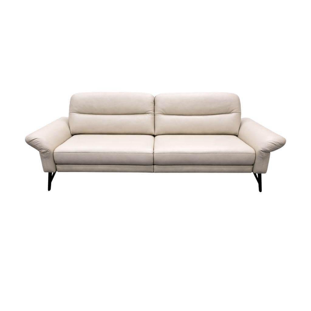 Johann Jakob - Sofa 3-Sitzer 1461 82B44 Leder 35 Mariposa Alabaster Gestell Metallfuß Pulverbeschichtet Anthrazit - 1