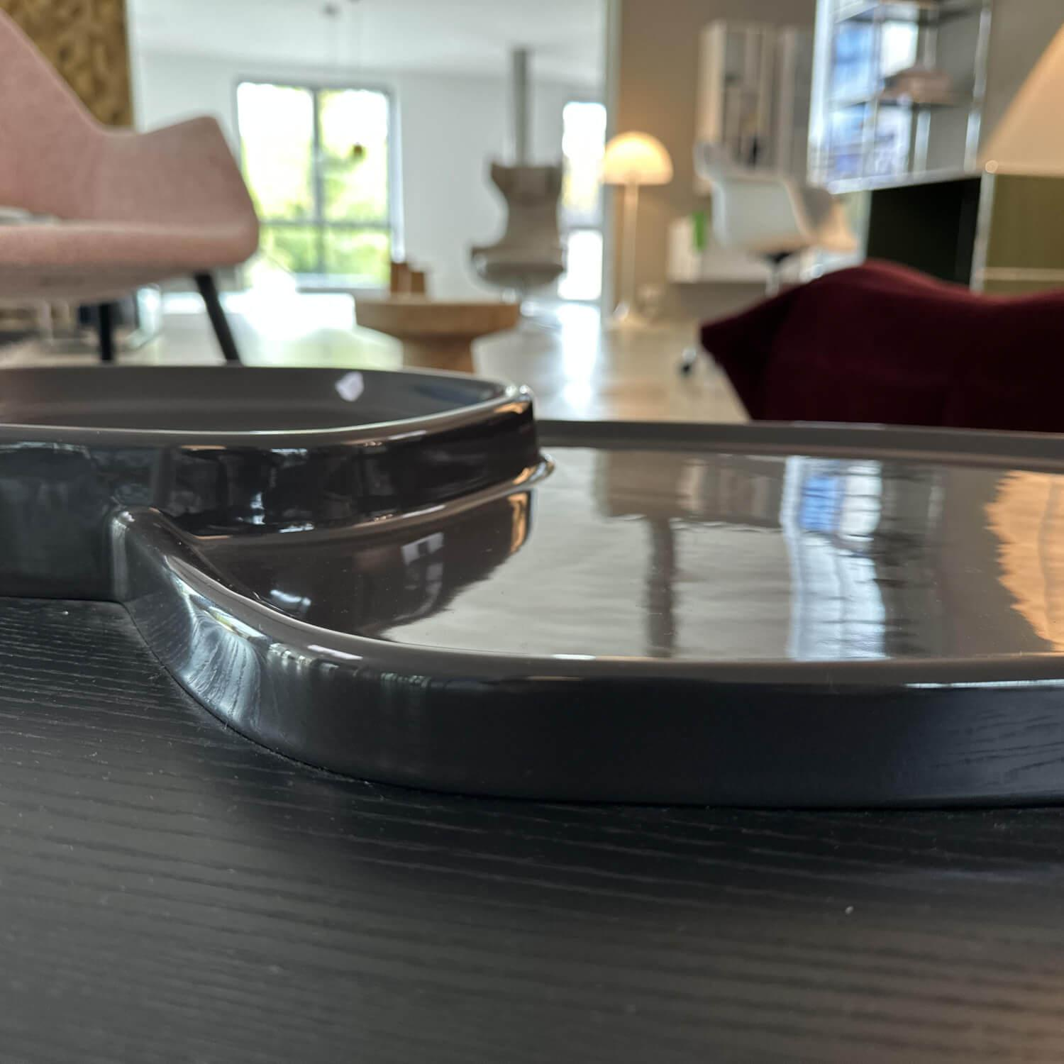 Ligne Roset - Couchtisch Lewa Platte Esche Schwarz Auflage Keramik Ebenschwarz Füße Stahl Schwarz Lackiert - 2