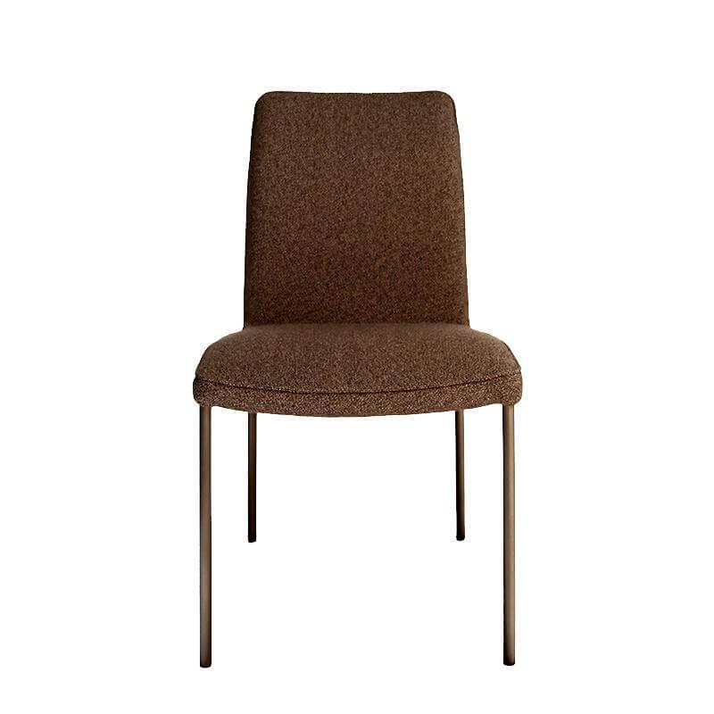 Christine Kröncke - 6er-Set Stuhl Jaro Stoff Mateo 021 Roccia Braun Gestell Vierfuß Metall Rauch Matt Braun Pulverbeschichtet - 3