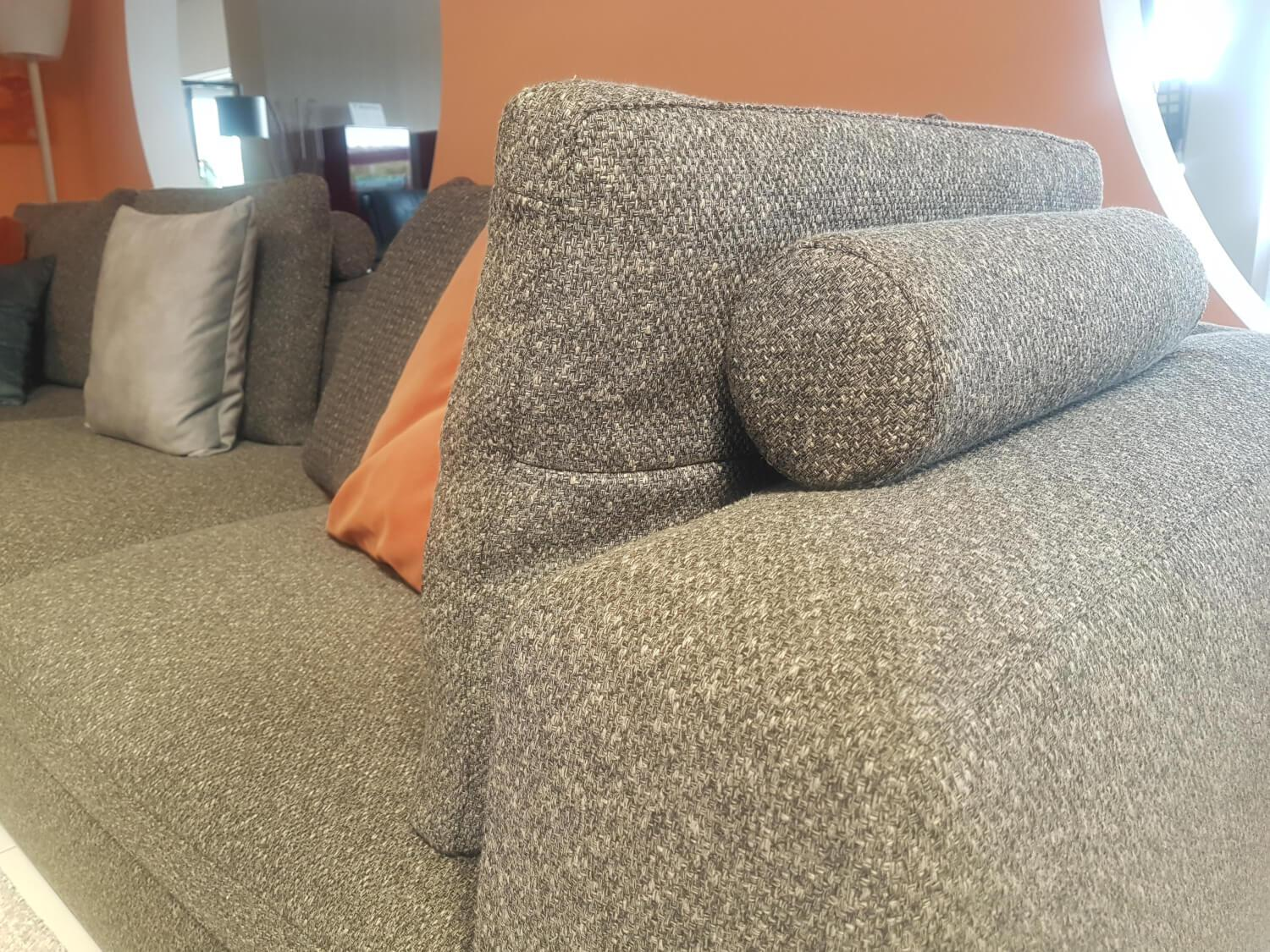 B&B Italia - Ecksofa Michel Club Stoff Laveno Schiefer Grau Gestell Metall Schwarz Lackiert - 5