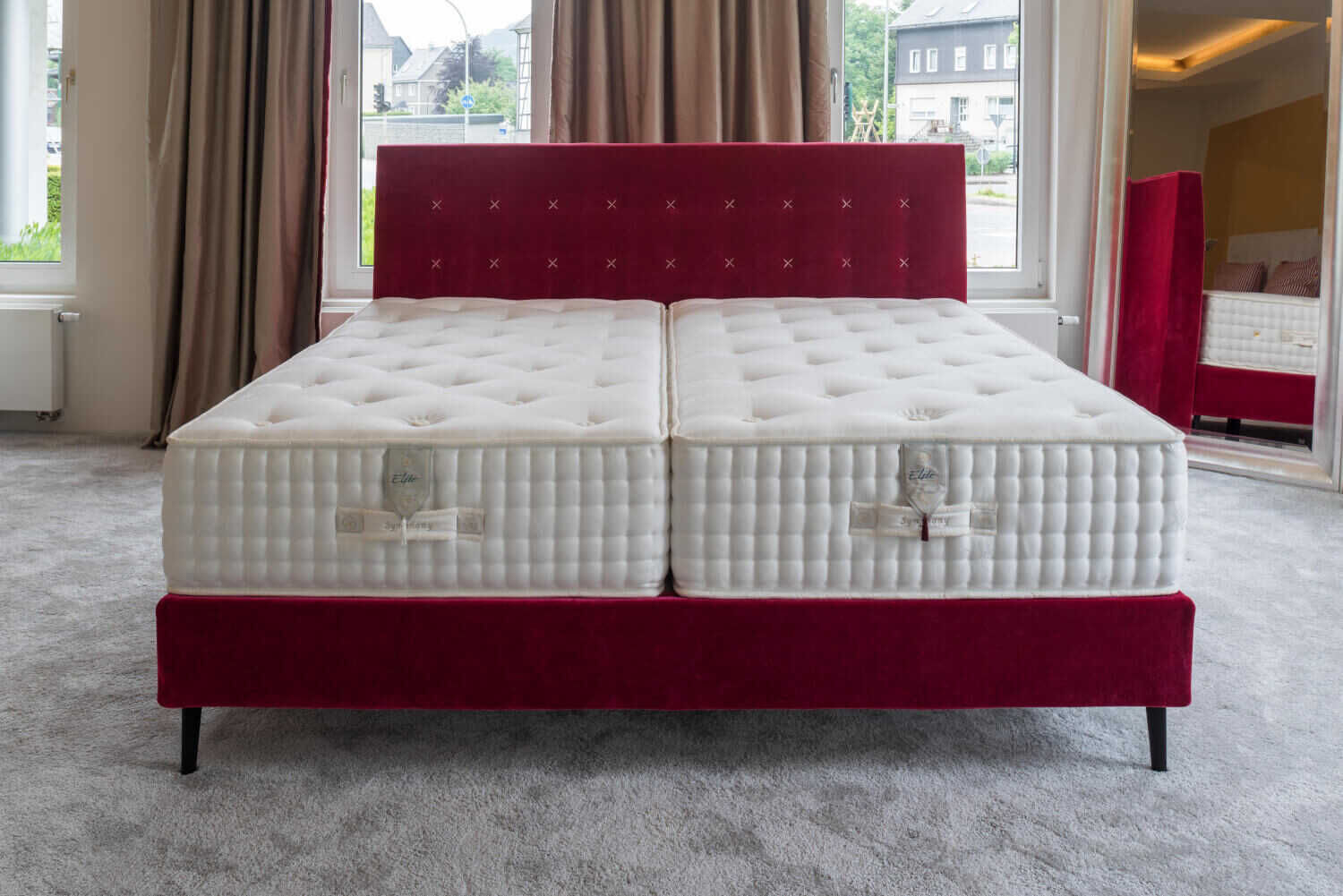 MGD152-022-1500 Elite - Boxspringbett Alice Rot mit Matratzen - 3