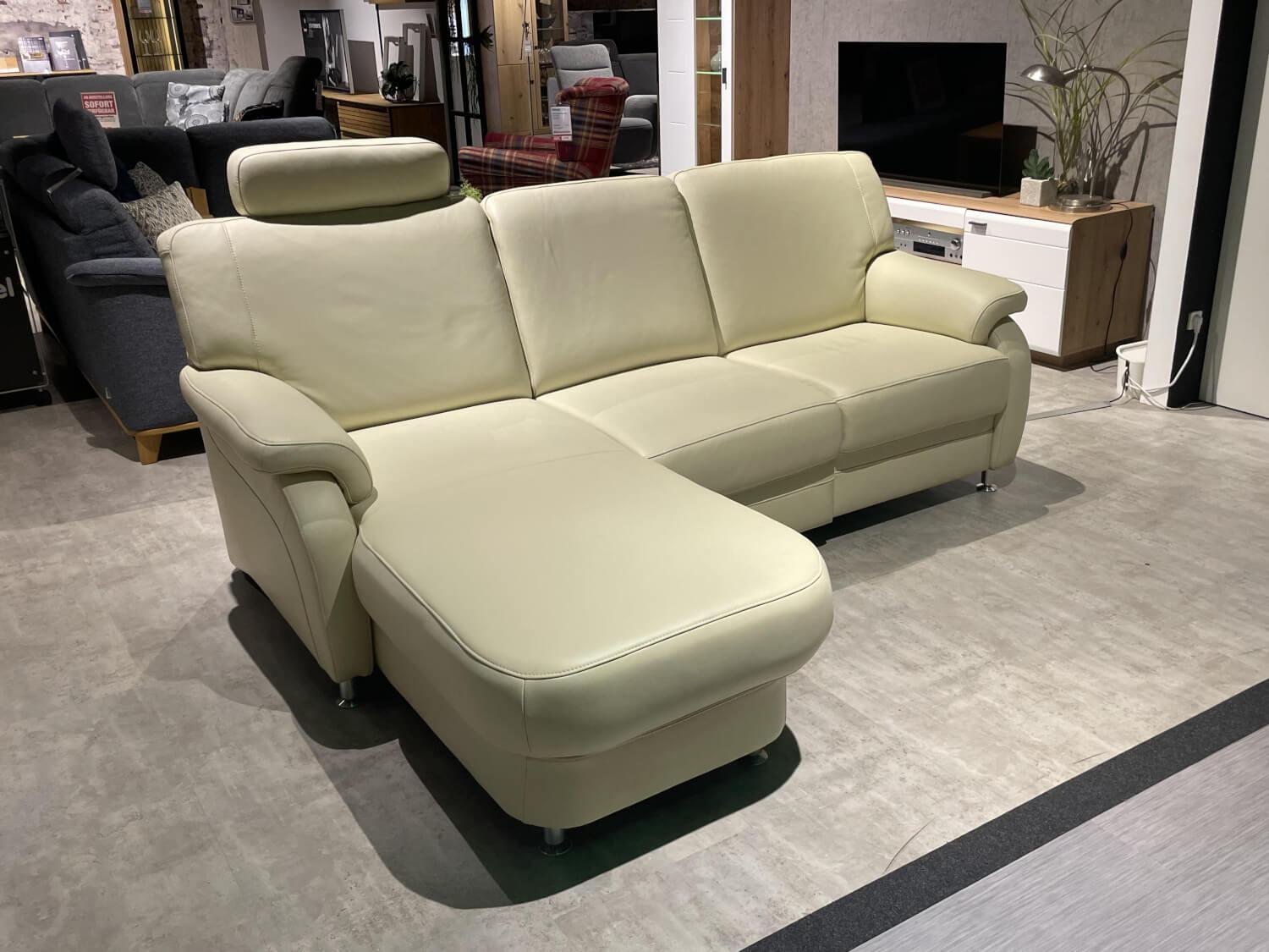 Polinova - Ecksofa Pueblo L Leder LaTempra Natur Beige Fuß Aluminium - 12