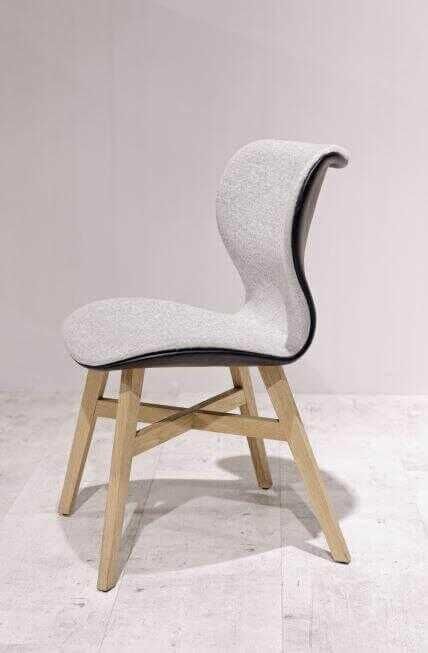2er-Set Stuhl V-Solid Außen Leder Innen Stoff