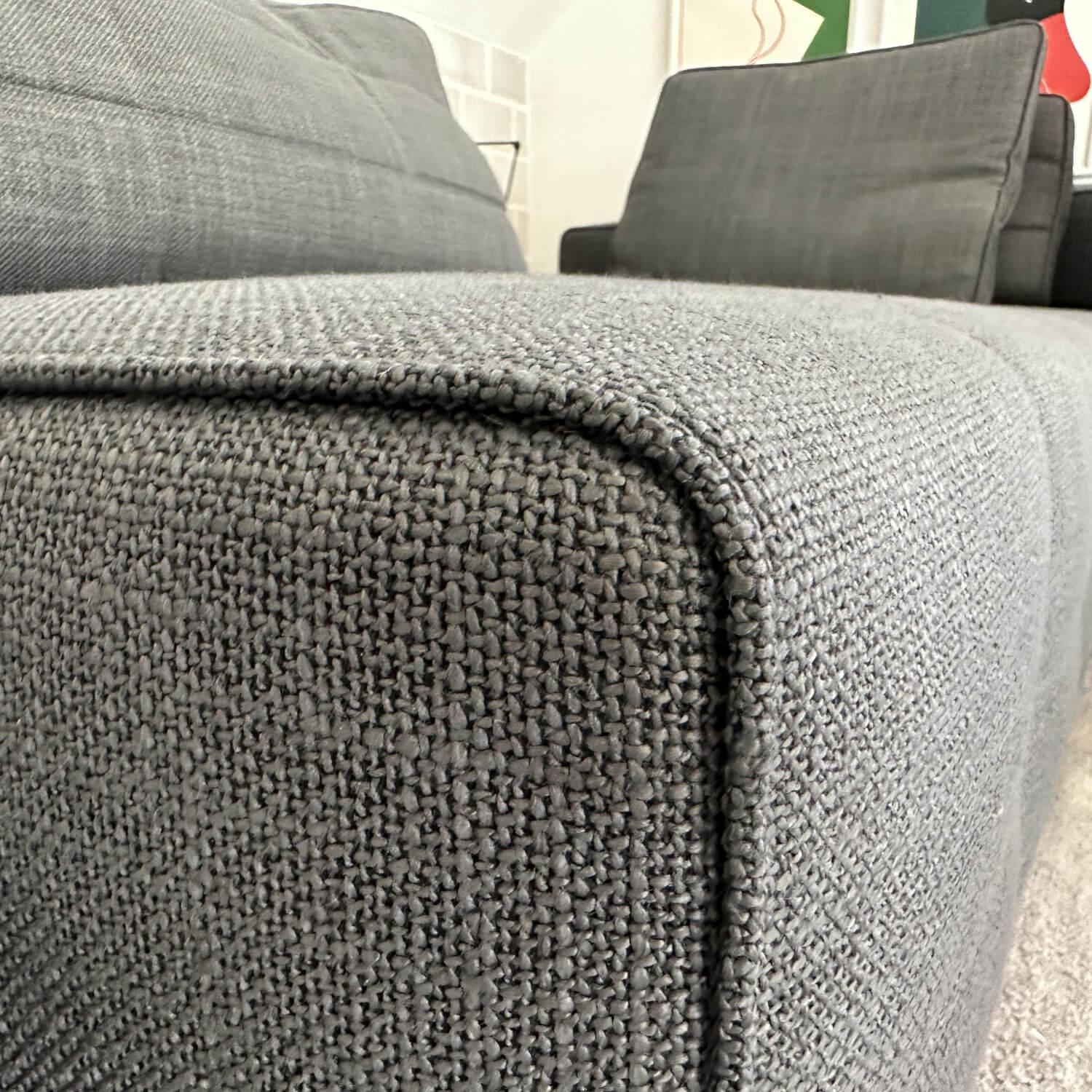 Minotti - Ecksofa Lawrence Clan Stoff Shibuya 15 Fumo Grau Gestell Massivholz mit 2 Eckkonsolen - 2