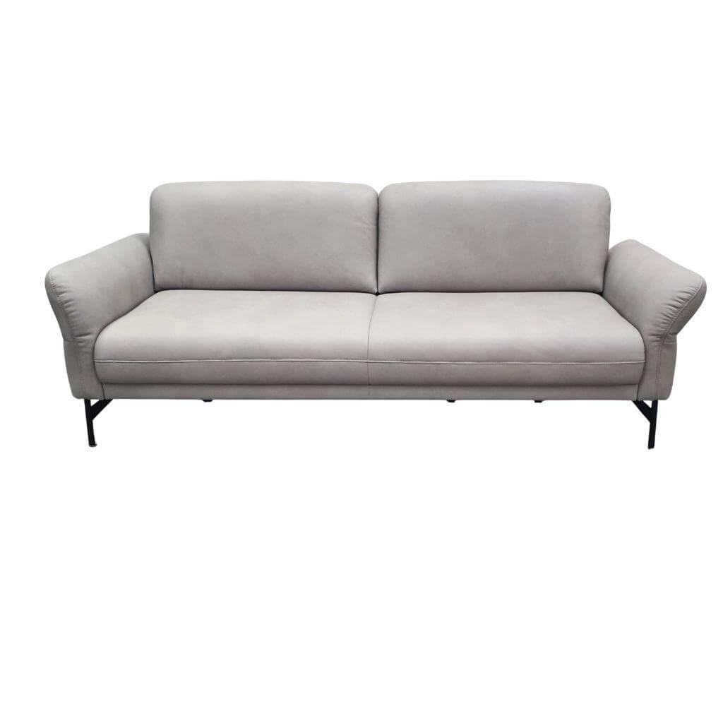 himolla - Sofa 3-Sitzer 1580 82 Q44 Leder 22 Softnappa Asche Grau Füße Anthrazit - 1
