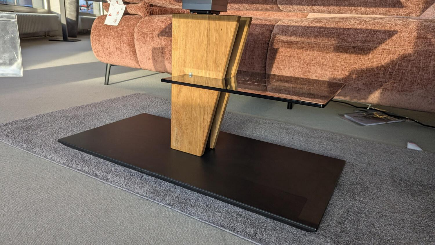 Vierhaus - Couchtisch 5626-GPA-WEIX Platte Persolglas Grau Säule Wildeiche Geölt - 2