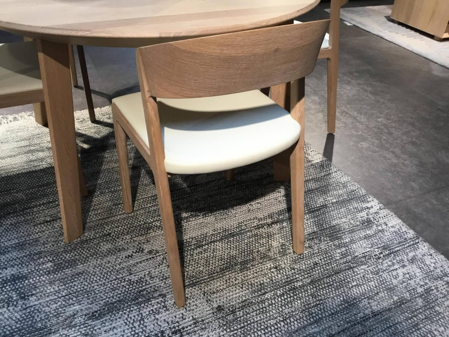 Team 7 - 4er Set Stuhl Mylon Leder L1 71018 Weiß Gestell Eiche Naturöl Weiß - 4