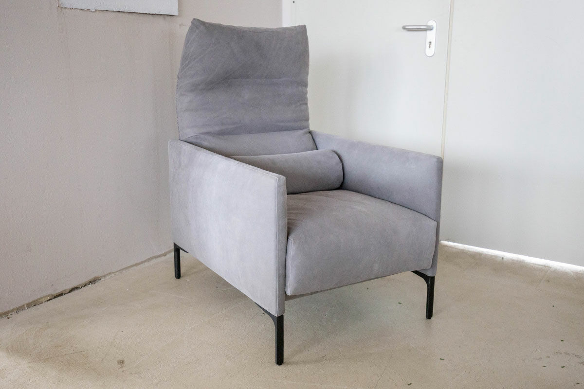 COR - Sessel Avalanche Leder 682 Elefantengrau Füße Schwarz - 4