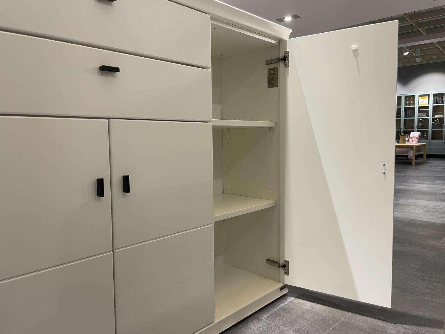 Musterring - Highboard Korsika 52878 Lack Weiß PG1 Griff W7 Schwarz Matt - 3