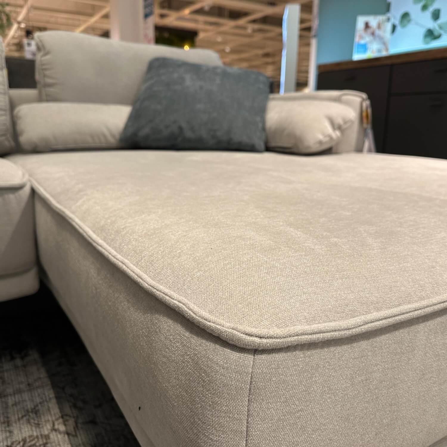 Megapol - Ecksofa 5183 SO Sunfort Stoff Vera Silver Grau Füße Aluminium Schwarz Inklusive Kissen - 4