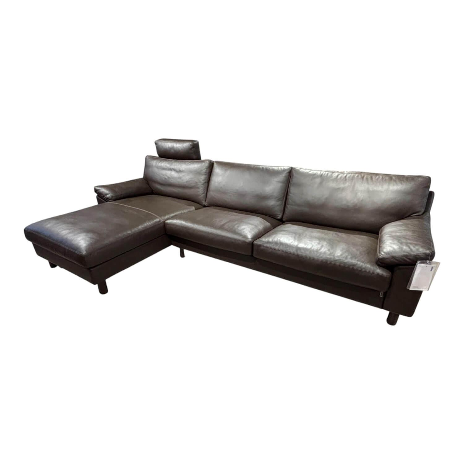 Erpo - Ecksofa Classics 650 Leder 42.089 Mocca Braun Fuß CL40 Wenge - 1