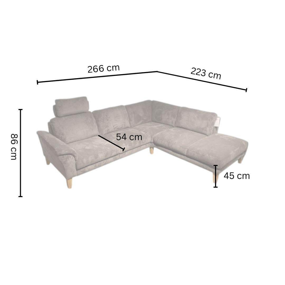 Natura - Ecksofa Rockport A Stoff Cord 83 Cacao Braun Füße Massivholz Geölt Inklusive Motorischem Sitzauszug - 4