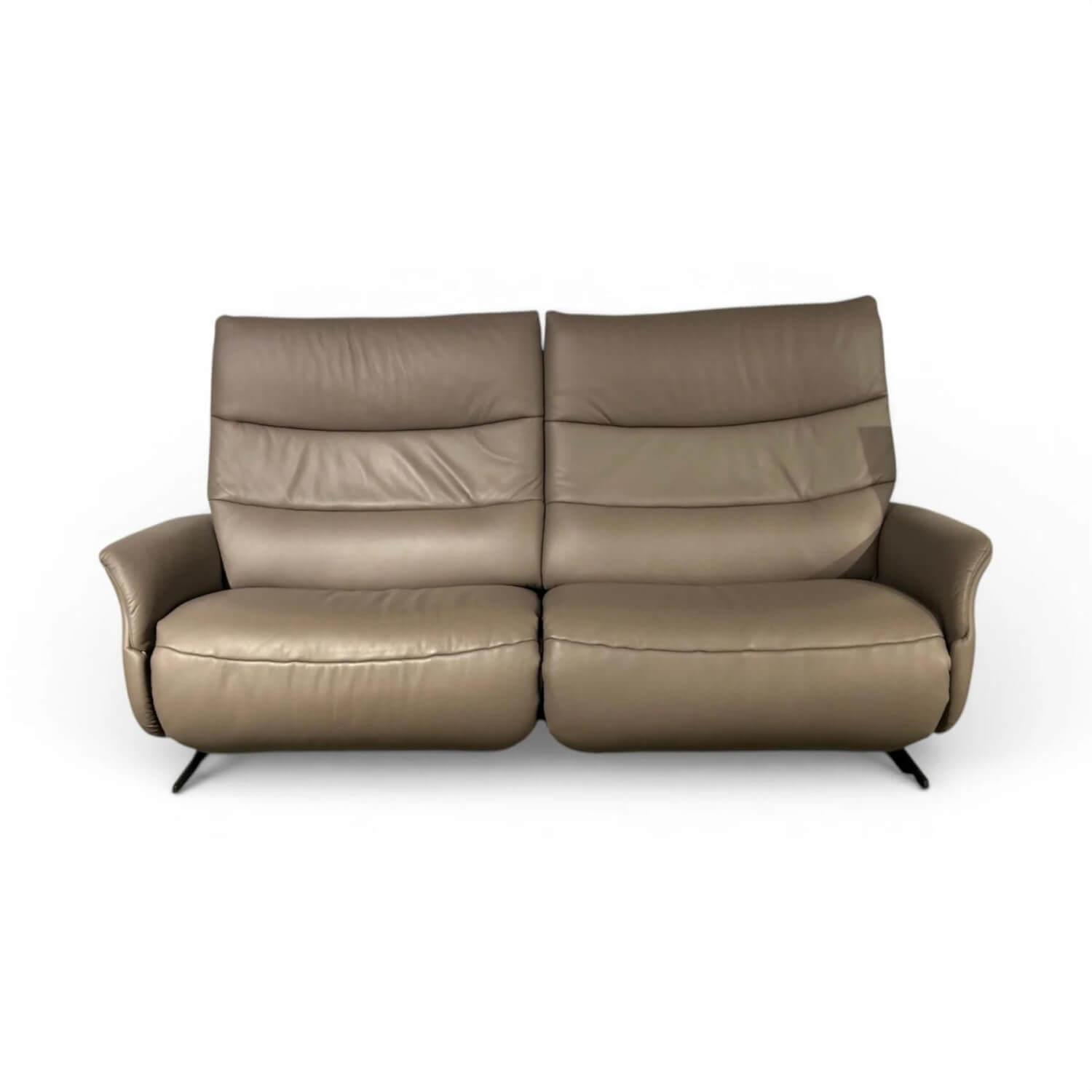 himolla - Sofa 4081 Cumuly Leder Longlife Soft Rauch Braun Füße Metall Anthrazit Inkl. Relaxfunktion - 1