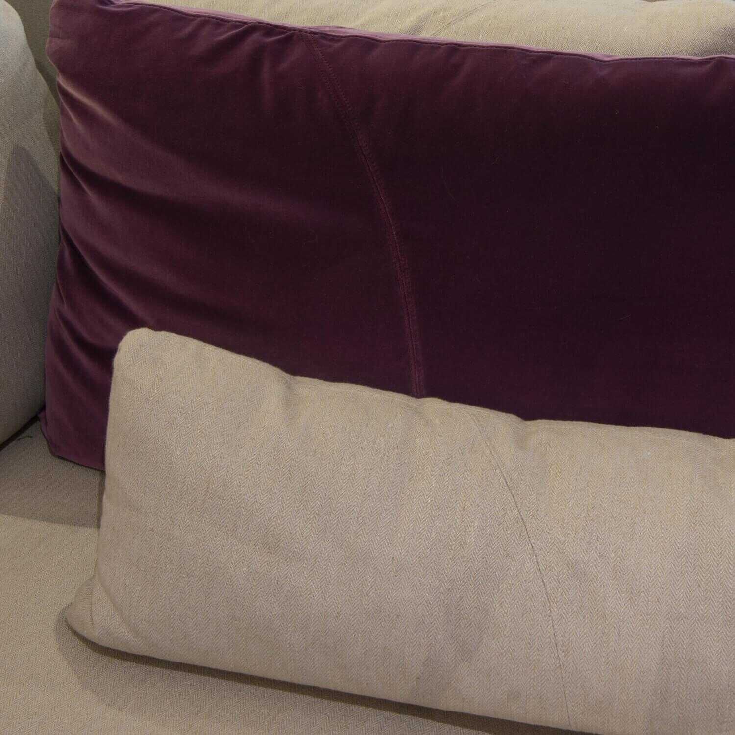 Sofa Modular Dowh Stoff Dundee Grau Weiß mit 2 Hockern