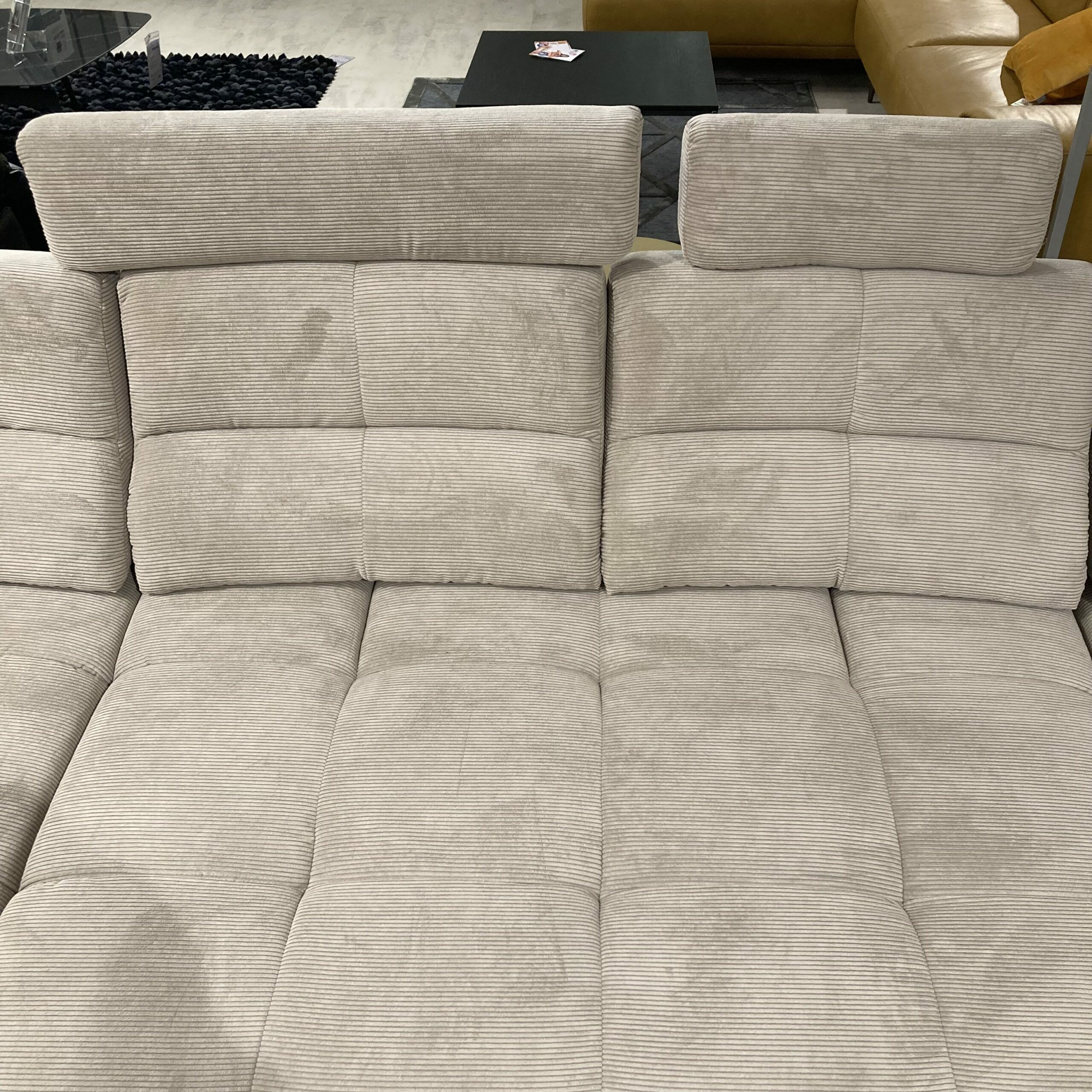 Musterring - Wohnlandschaft Marlo 90031 Stoff Feincord Sand Beige Kunststoffgleiter Schwarz - 2