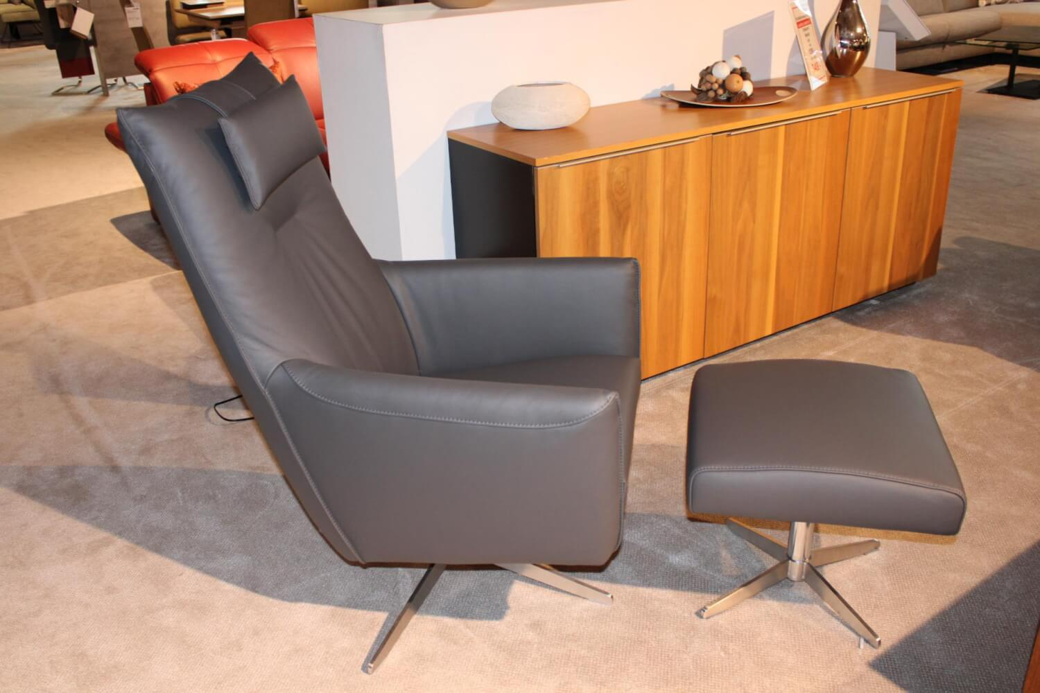 DFM - Garnitur Casablanca Leder W2 Anthrazit 2 Sofas 1 Sessel - 5