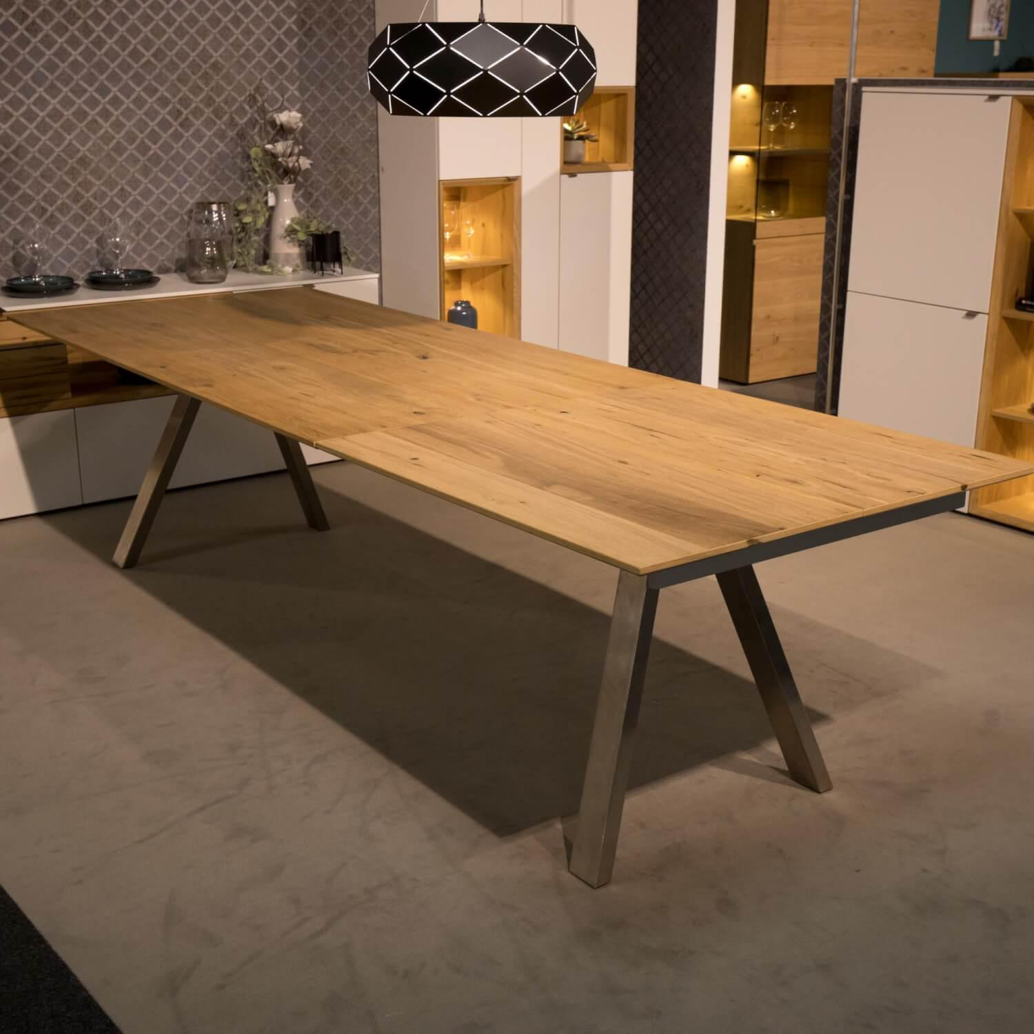 Venjakob - Esstisch ET 159 Eiche Rustico Hell Geölt Furniert Gestell Edelstahloptik - 5
