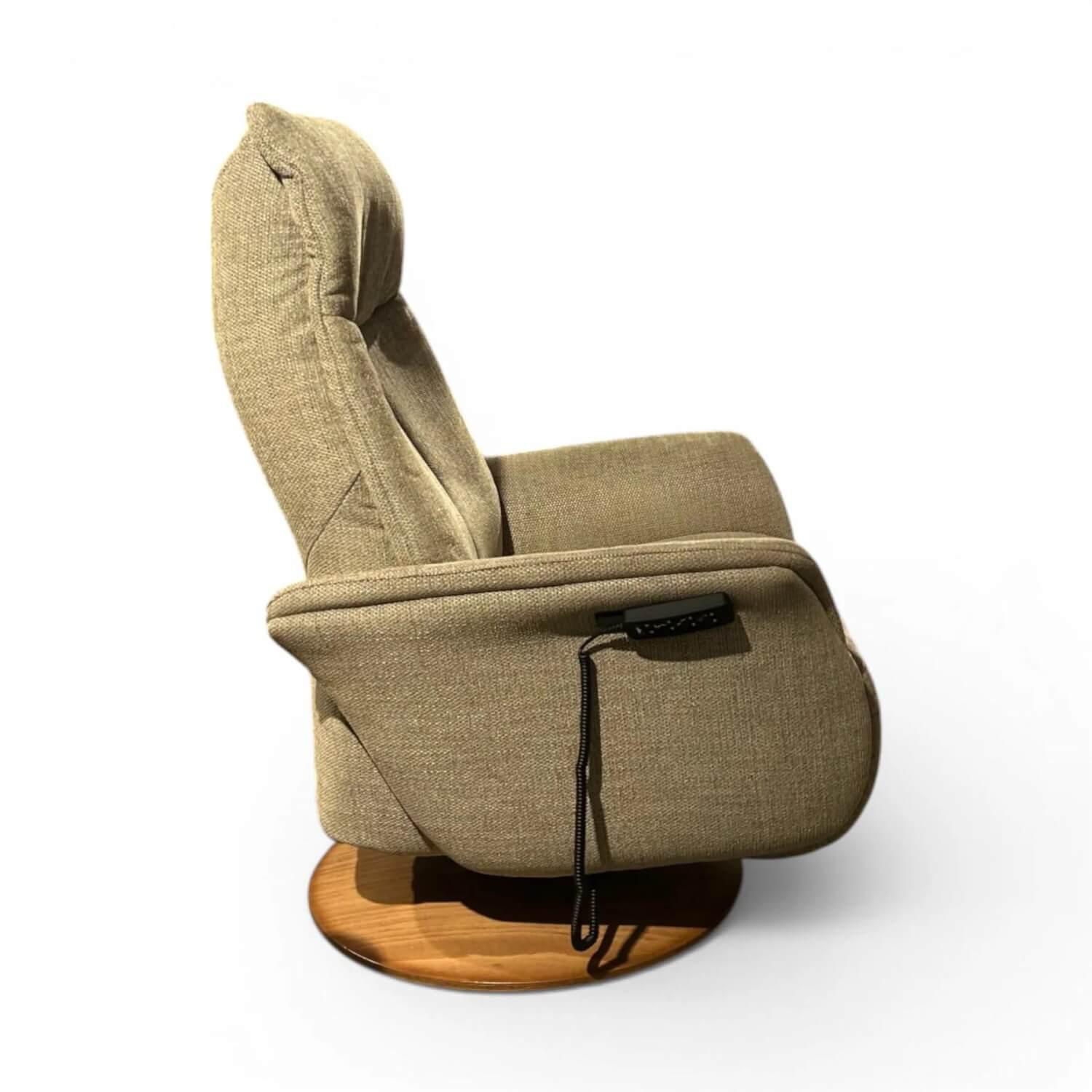 himolla - Sessel 8970 Stratus Easy-Swing Stoff Aquaclean Tibet Grün Tellerfuß Holzoptik Inkl. Aufstehhilfe - 7