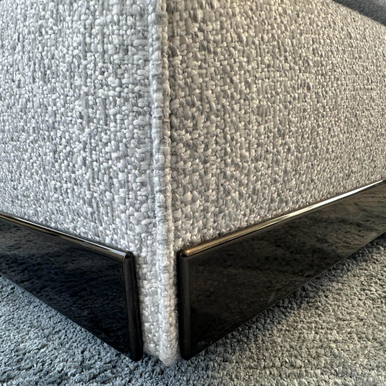 Minotti - Polstergruppe West Stoff Fisher 10 Ghiacciol Grau Inklusive Tischelement Und Kissen - 5