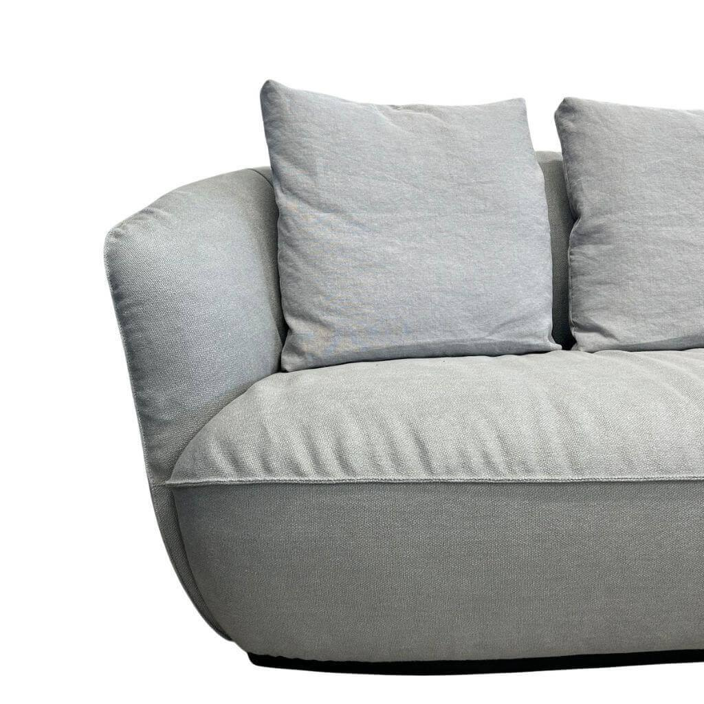 Walter Knoll - Sofa Ishino 2,5-Sitzer Stoff Puro 7754 Silver Grau Sockel Schwarz Lackiert - 5