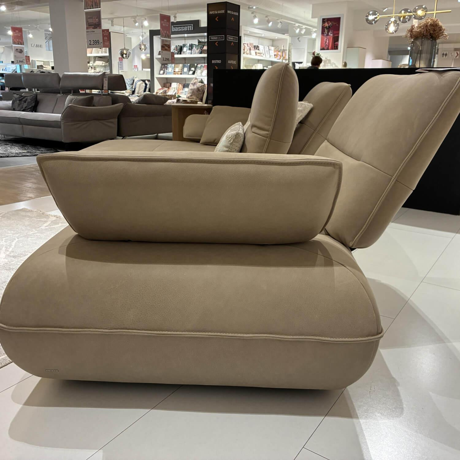Koinor - Ecksofa Amy 2-Sitzer Leder A-India Jade Braun Füße Kunststoffgleiter - 4