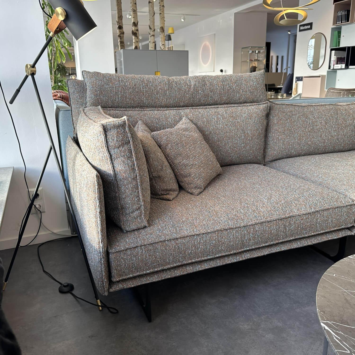 IP Design - Sofa Cube Air Fabric Alice 1750 161 Gray Blue Orange Feet Metal Black - 3