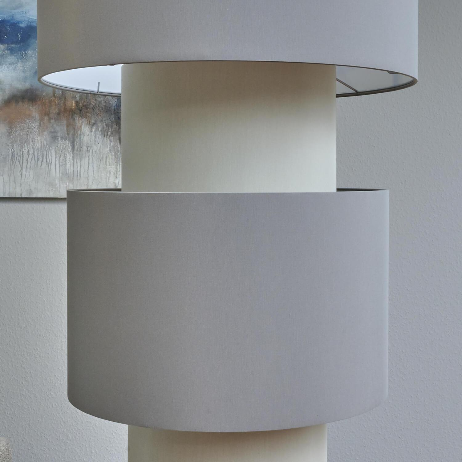 Bielefelder Werkstätten - Stehleuchte Soho Schirm Kiesel Sand Fuß Nickel Matt - 4