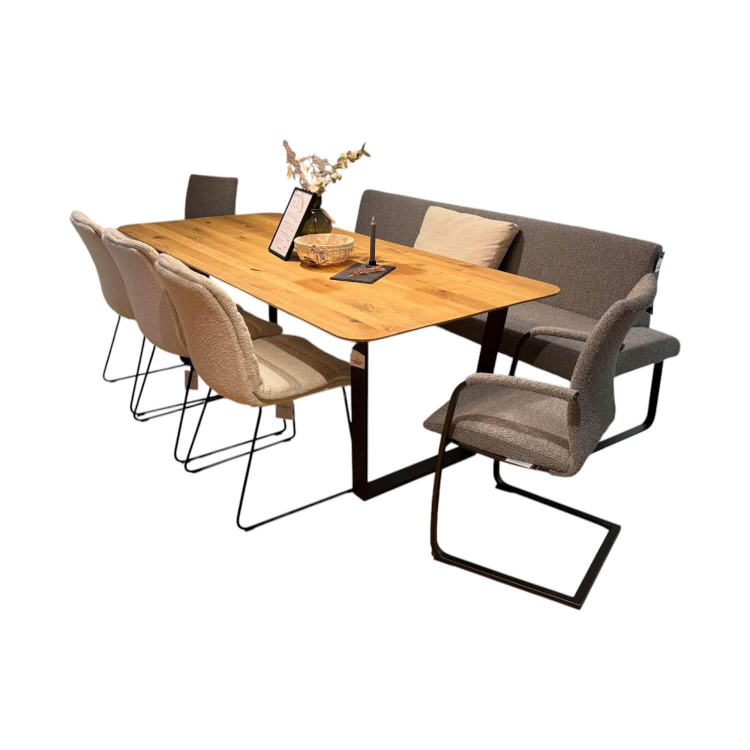 Tonon - Esstisch U Table 848 Eiche Wild Geölt Fuß Braun Brüniert - 1