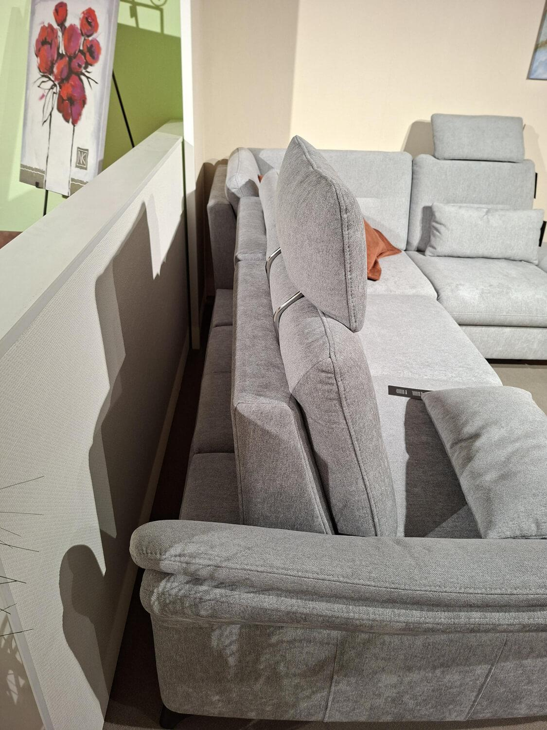 Sit & More - Ecksofa Altea Stoff Cora Clean Silver Füße Schwarz - 6