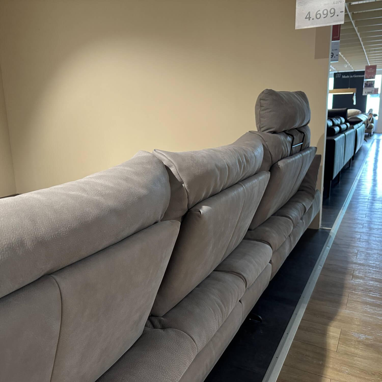 W. Schillig - Ecksofa 16741 seventy5 Leder Steel (LK40) Grau Fuß FT9 M99 Schwarz Mit Sitztiefenverstellung - 2