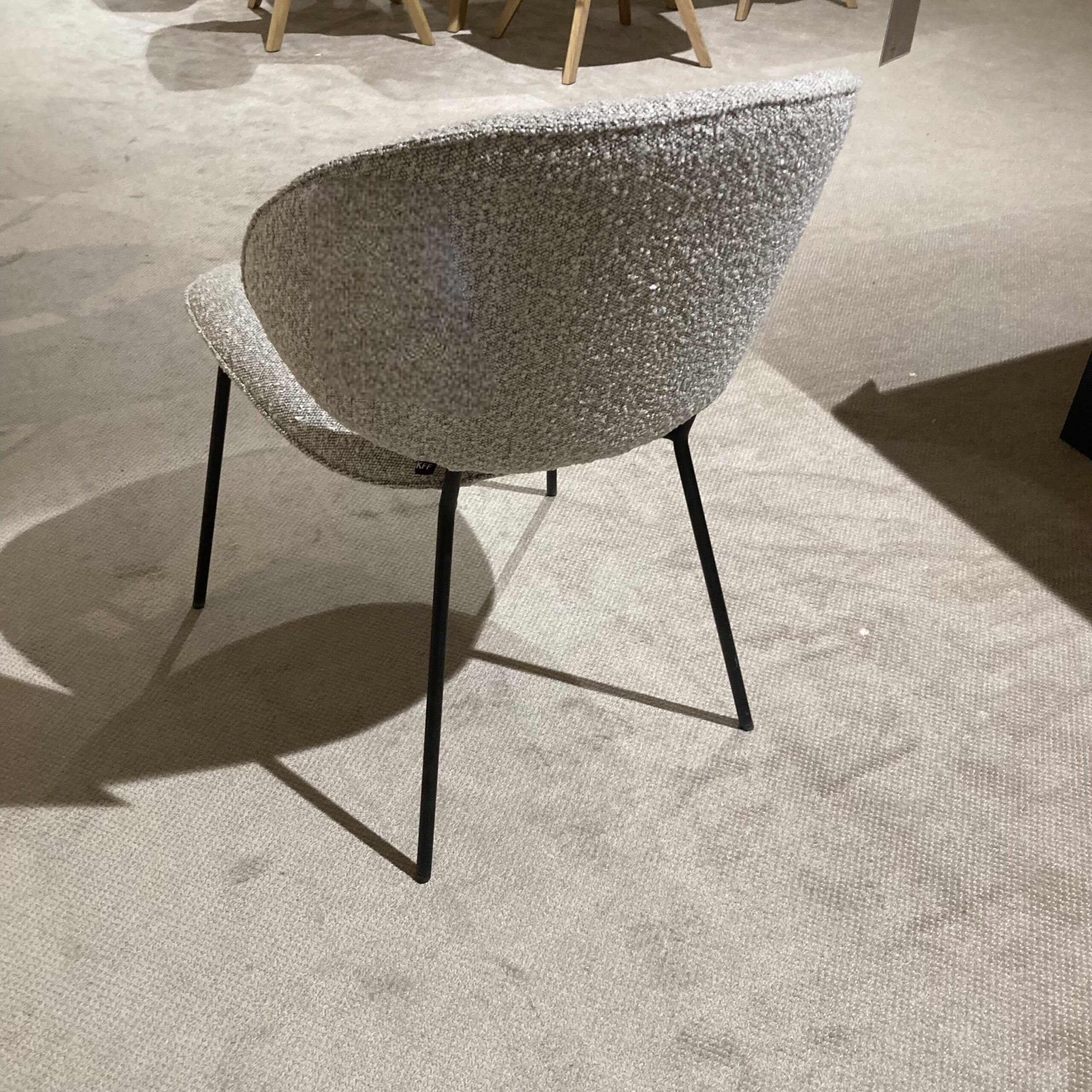 KFF - Stuhlgruppe Alvaro Stoff Ascot Toffee Beige Gestell Metall Schwarz - 2