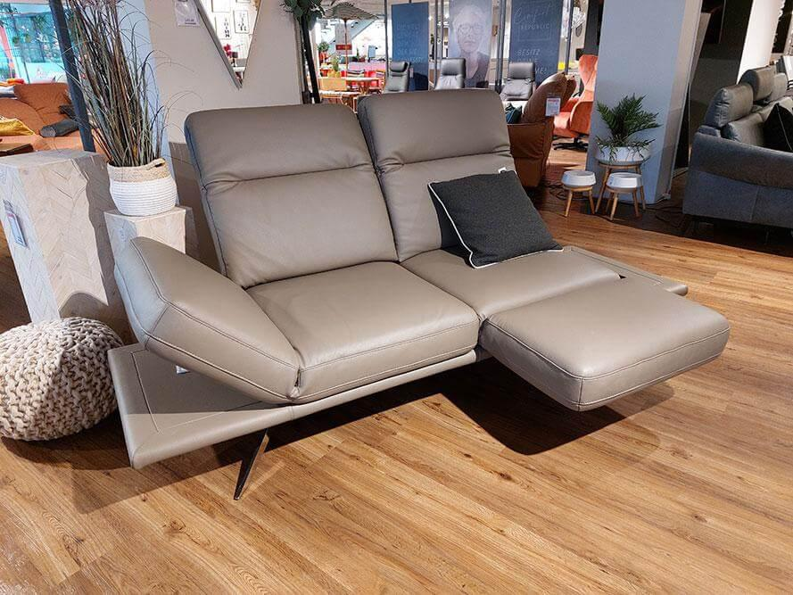 Comfort Republic - Sofa Sophie Leder Lava Grau Metallfuß MF1 Verchromt - 2