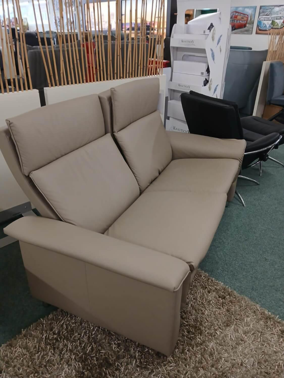 Stressless - Sofa Aurora Hoch Leder Paloma Mushroom Grau Braun Creme Fuß Stahlbein Rund 8 Chrom - 8