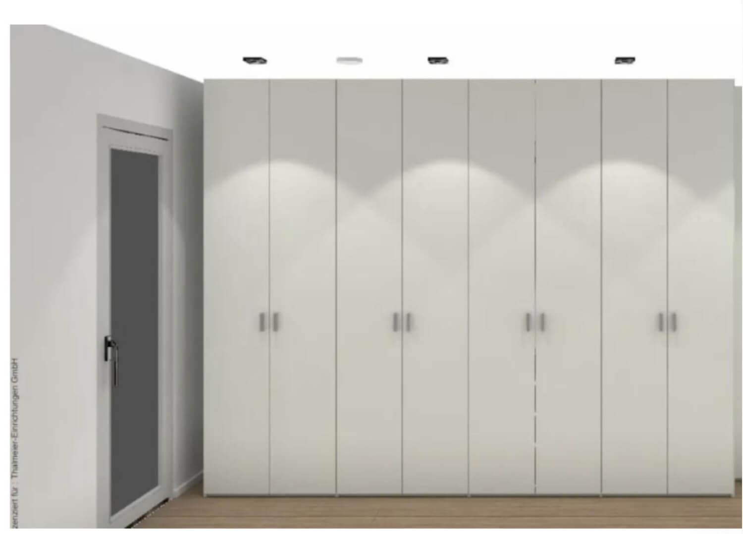 Würmseher - Kleiderschrank Lack Verkehrsweiß Innen Kunststoff Weiß Mit Edelstahlgriffen - 2