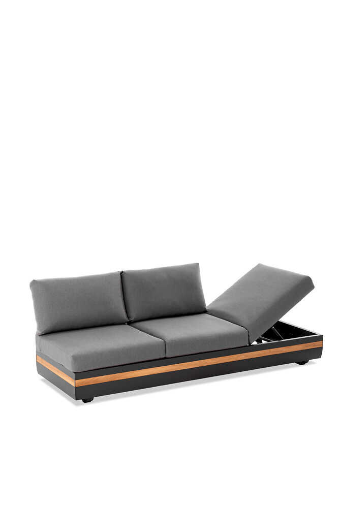 3-Sitzer Sofa Volano Gestell Aluminium Pulverbeschichtet Anthrazit Mit