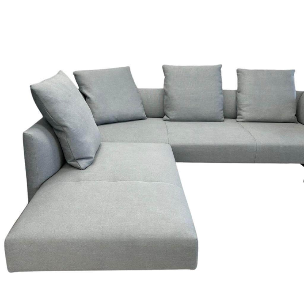 Walter Knoll - Ecksofa Muud Stoff Puro Silver Grau Gestell Matt Schwarz Pulverbeschichtet Inkl. Schwenkfunktion - 5
