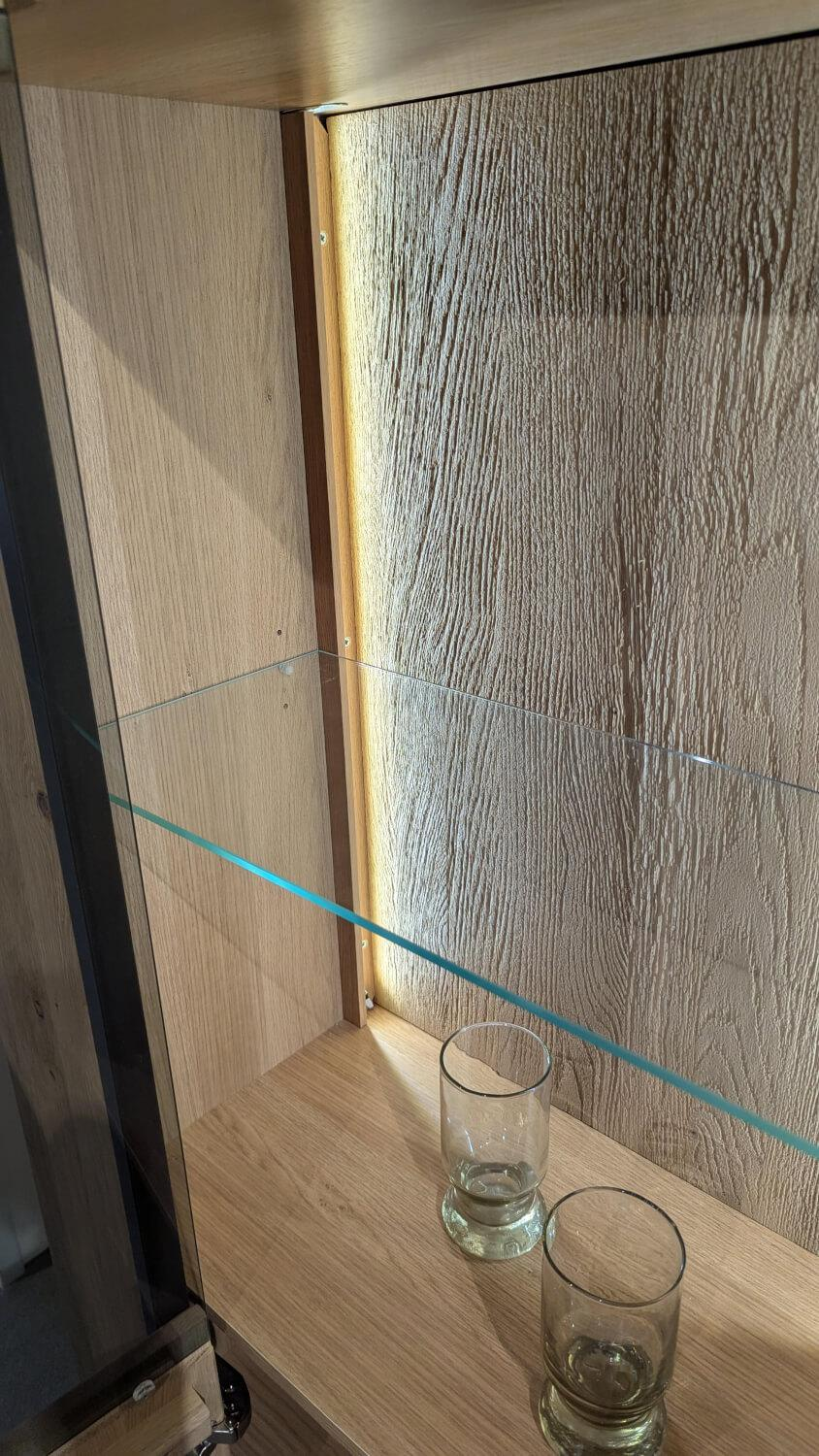 MCA Furniture - Wohnwand Campinas Asteiche Bianco Teilmassiv Metall Anthrazit - 3