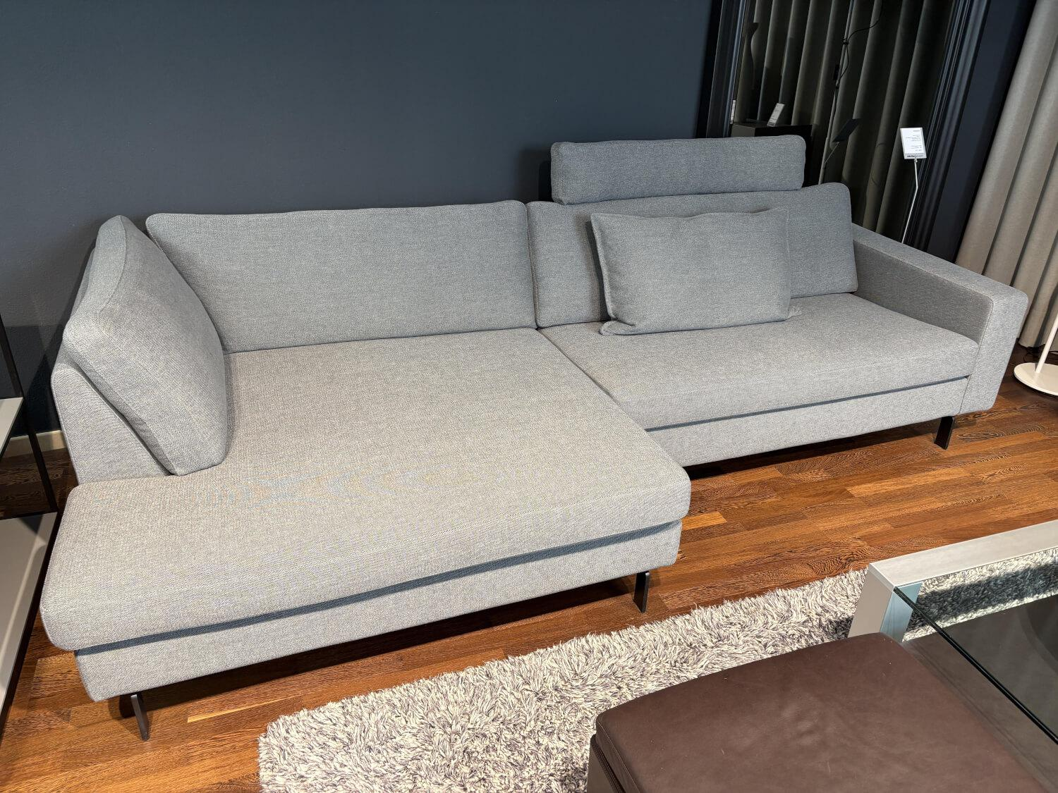 COR - Ecksofa Conseta Stoff 9131 Anthrazit mit Kissen und Kopfstütze - 5