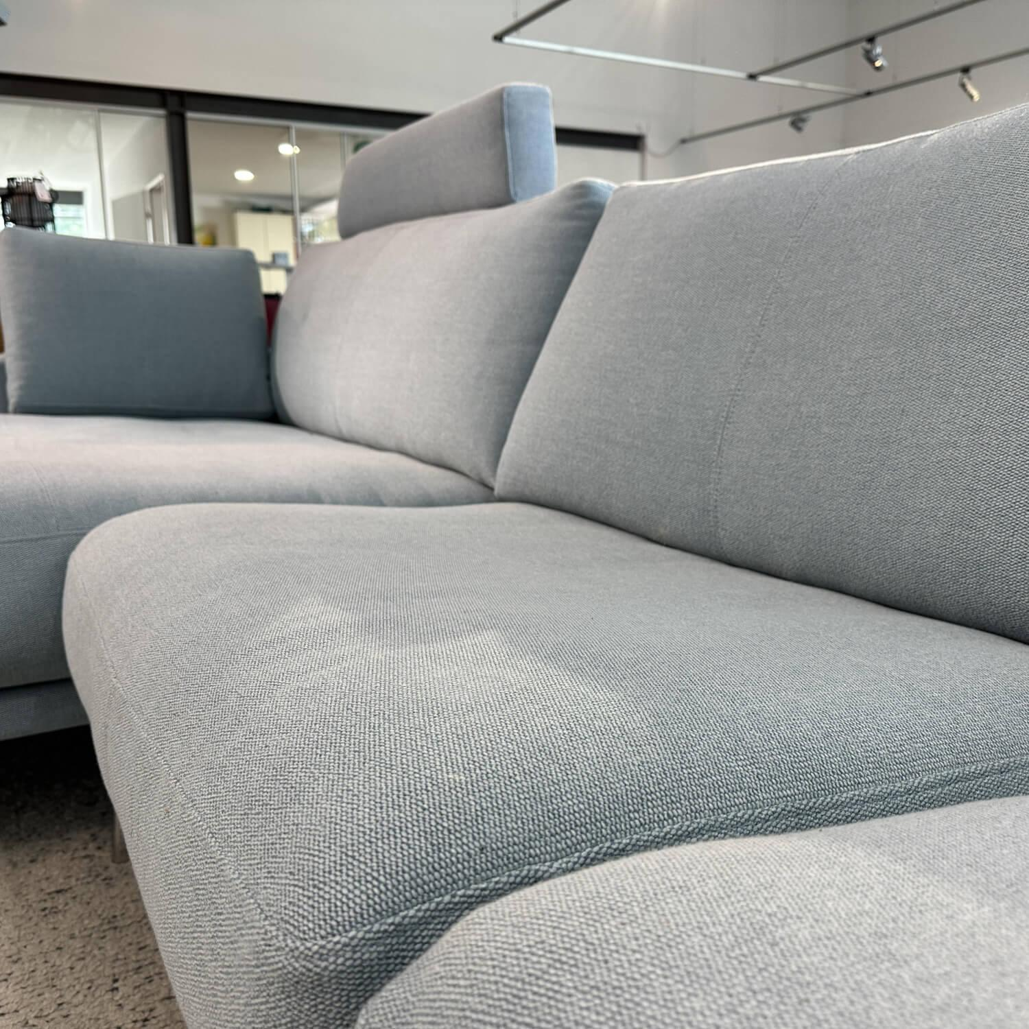 Leolux - Ecksofa Bellice Stoff 20545 Prairie 45 Blau Grau Füße Fino Aluminium Poliert Inklusive Kissen - 6