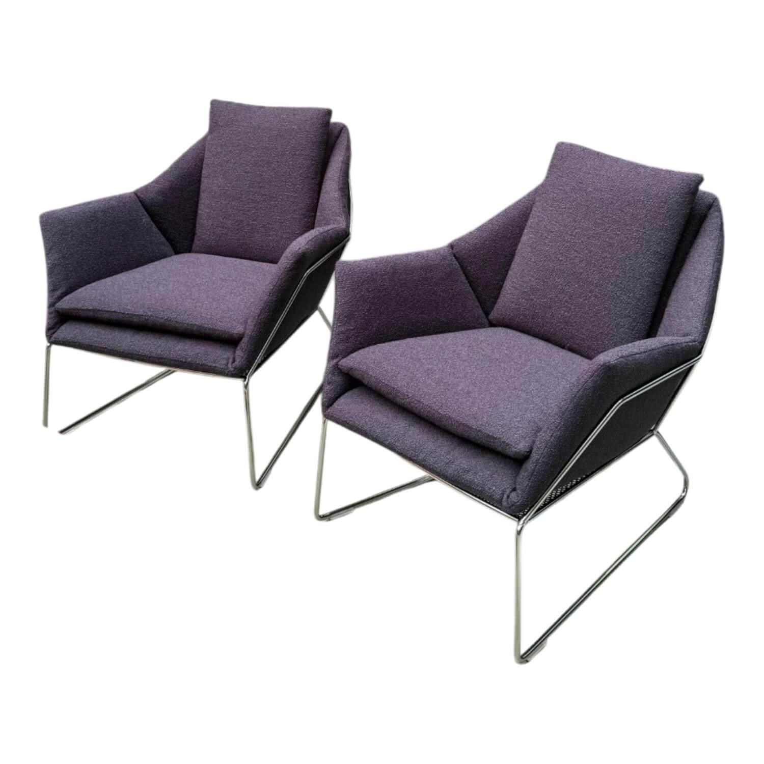 Saba Italia - 2er-Set Sessel Italia New York Stoff BW1775-252 Lila - 1