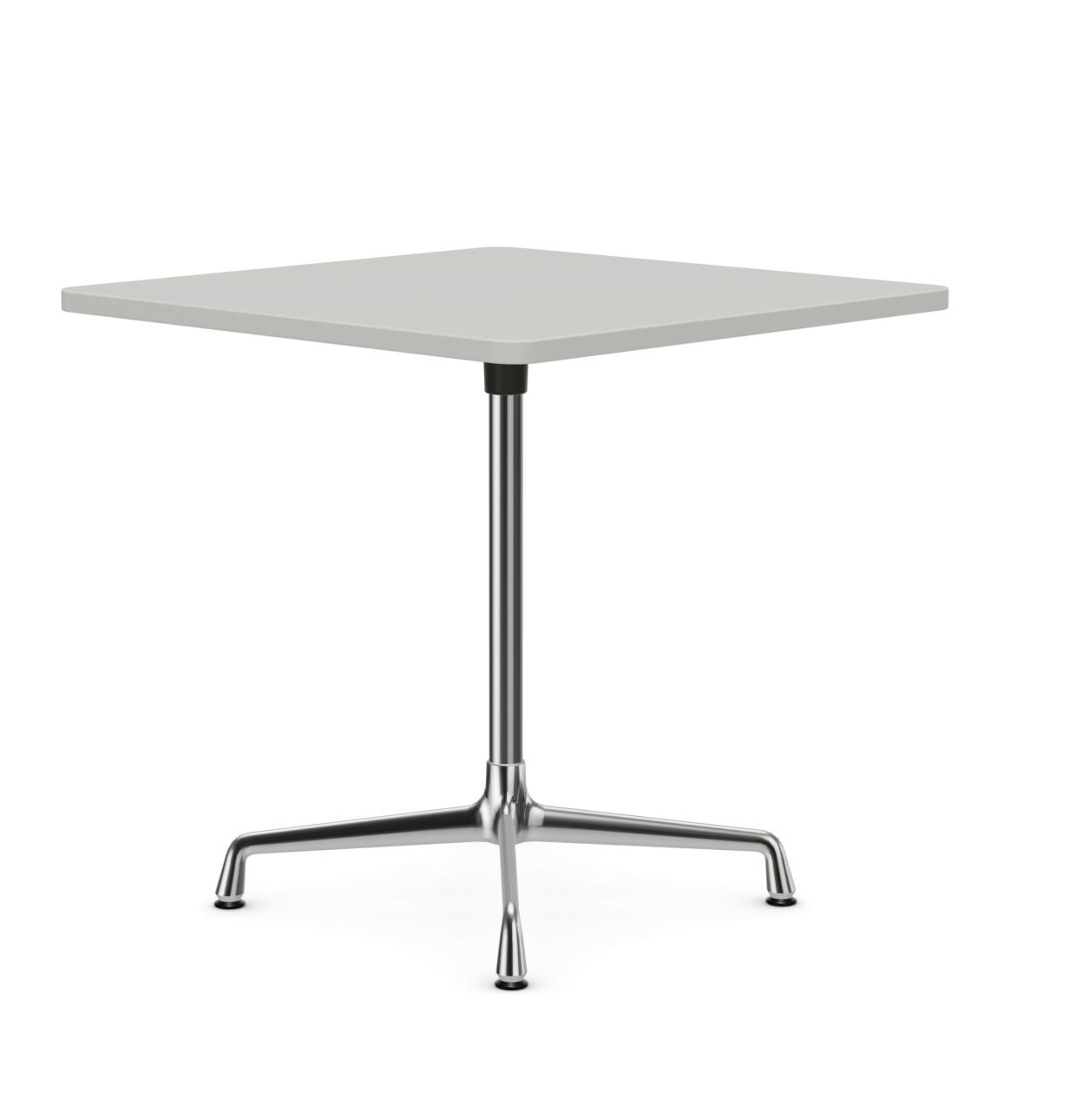 Tisch Eames Contract Table Tischplatte Quadratisch Melamin Weiss Universalfuß Und Standrohr Aluminium Verchromt