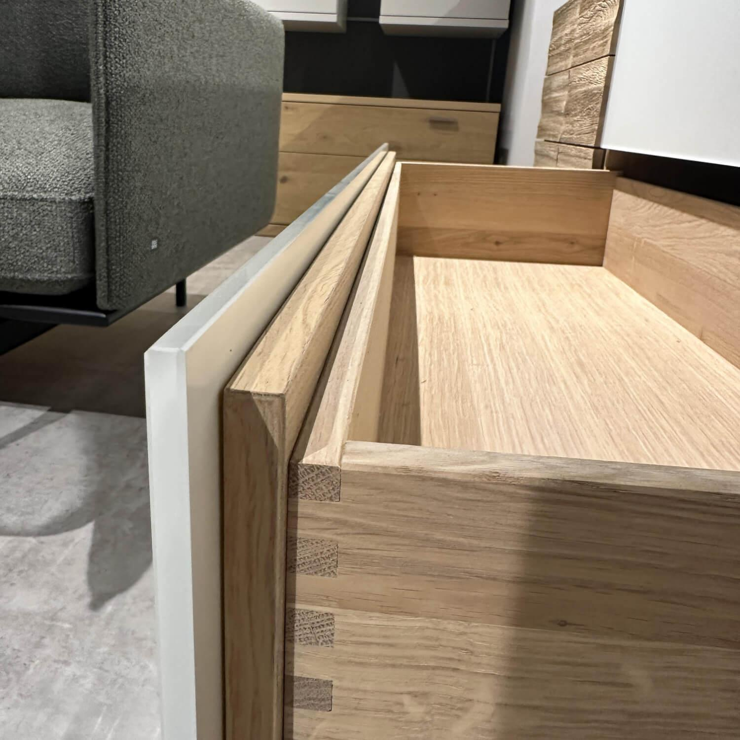 Voglauer - Sideboard Veron In Wildeiche Geölt Front In 2305 Glas Optiwhite - 14