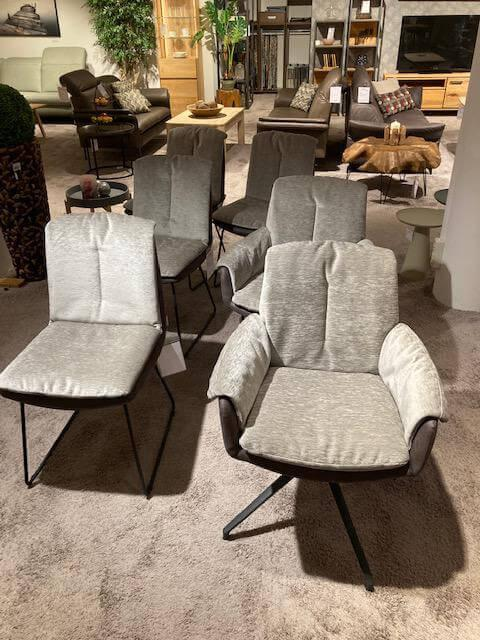 Natura - 6er-Set Stuhl Milwaukee Stoff Loft Steel Grau Außen Montana grey - 6